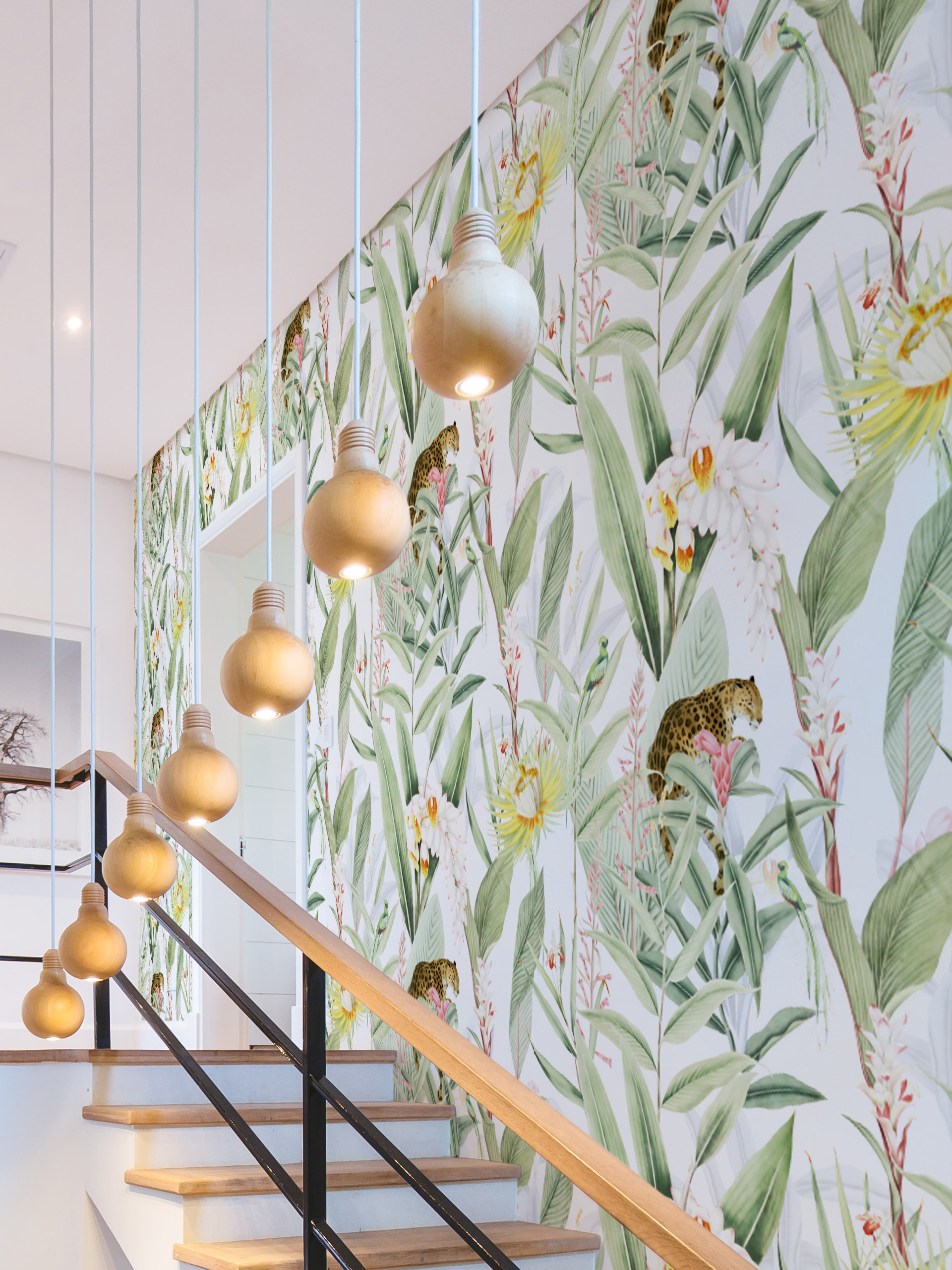 Jungle Vibe N217 Wallpaper - Green Stairs