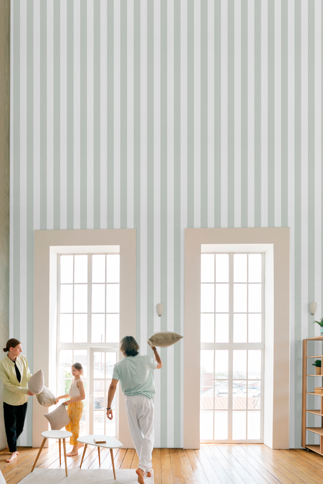 wallpaper 241 Matcha vertical stripes public spaces