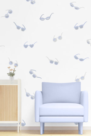 salon papier peint lunettes tendance