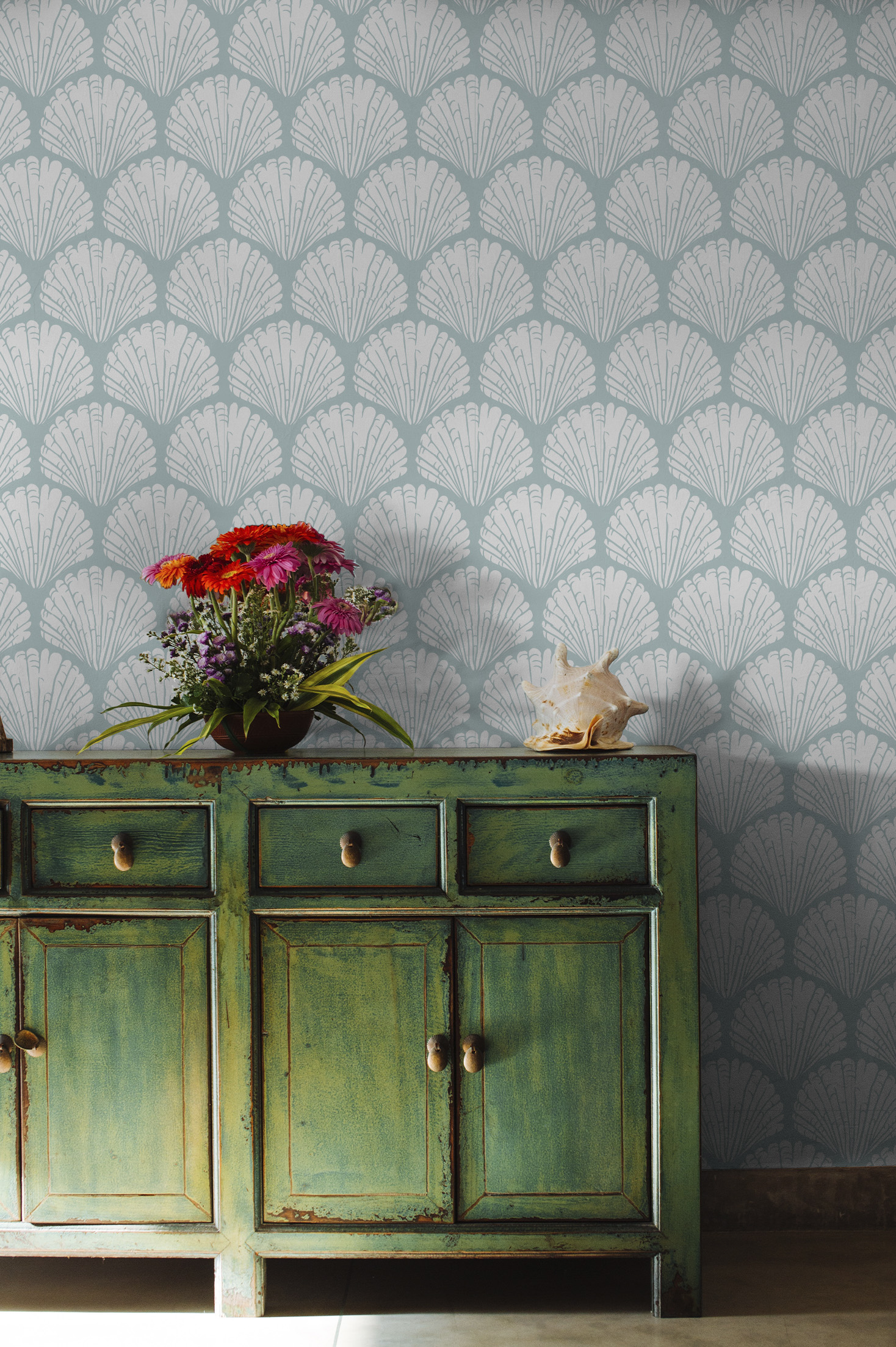 n245-papier-peint-coquillage-bleu