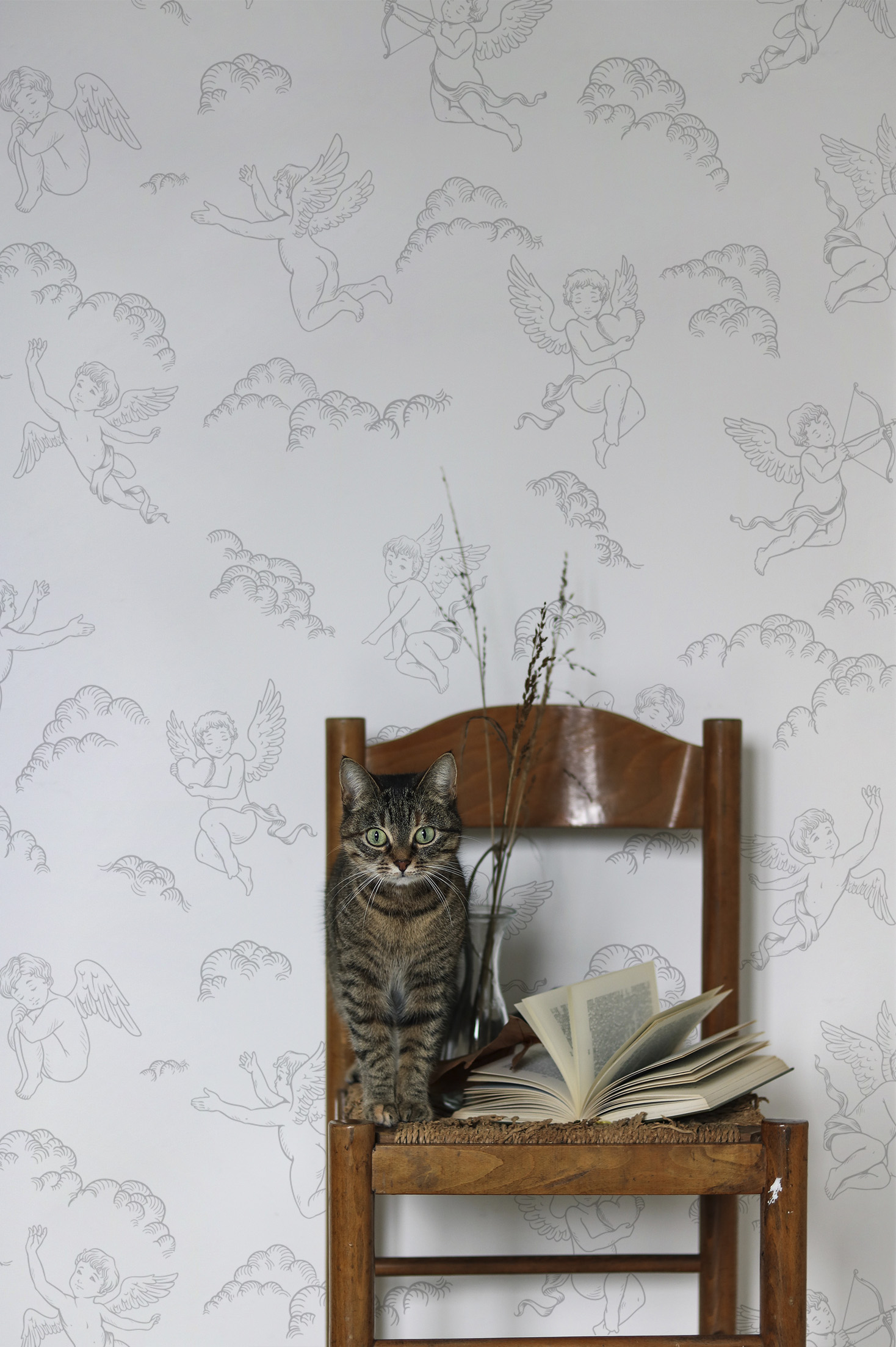 Wallpaper n250 Cupid white and grey chair