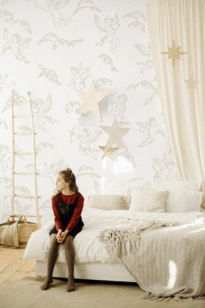 Papier peint n250 Cupidon beige chambre