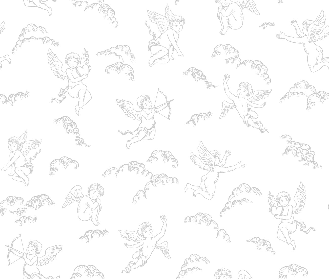 White and grey Cupid Pattern n250 Wallpaper