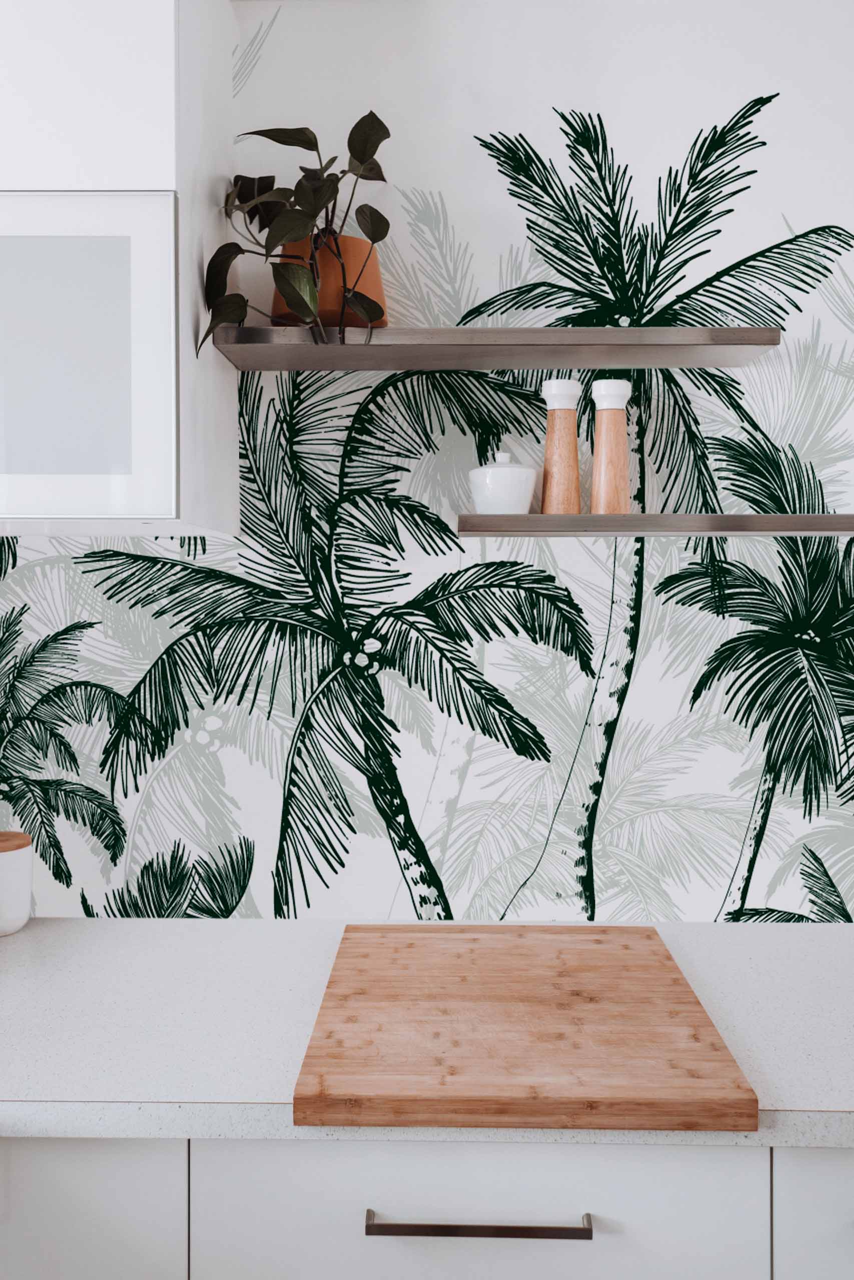 Kitchen Palm Trees Wallpaper N242