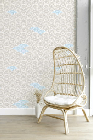 N255 Beige Seigahia Waves Wallpaper