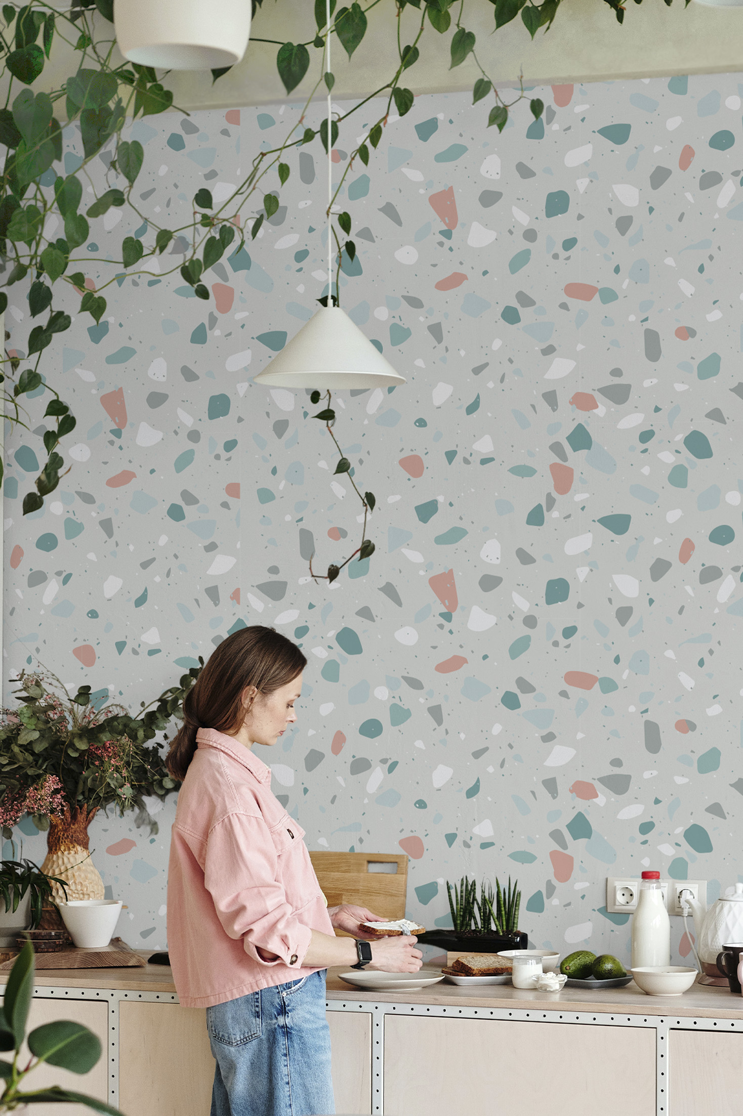 N265 Mediterranean terrazzo wallpaper