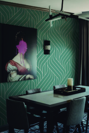 wallpaper n269 Green Mish-mash room to eat