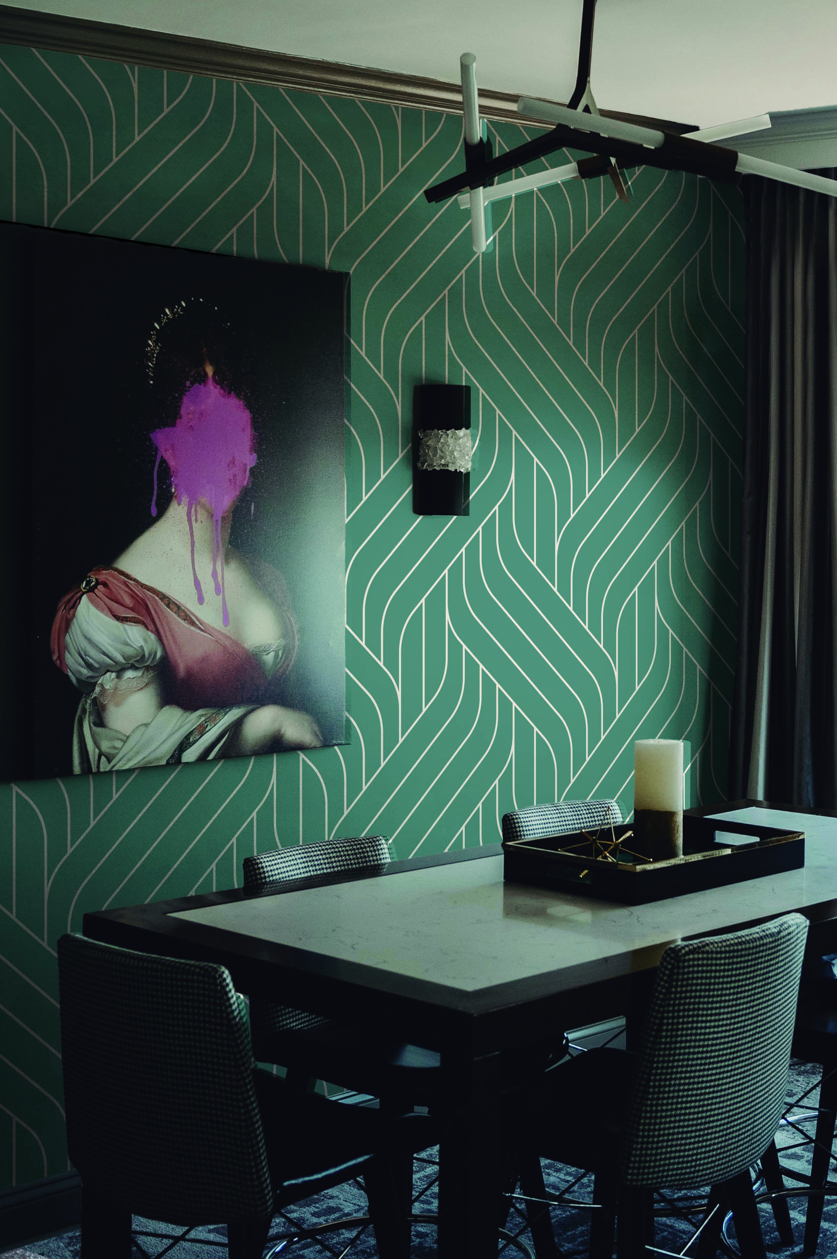 wallpaper n269 Green Mish-mash room to eat