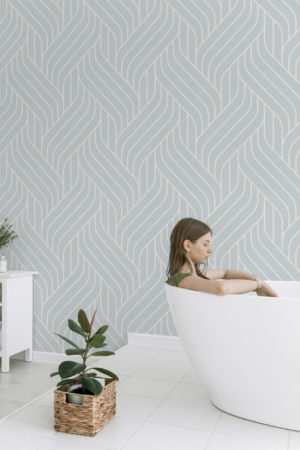 papier peint n269 Méli mélo bleu salle de bain