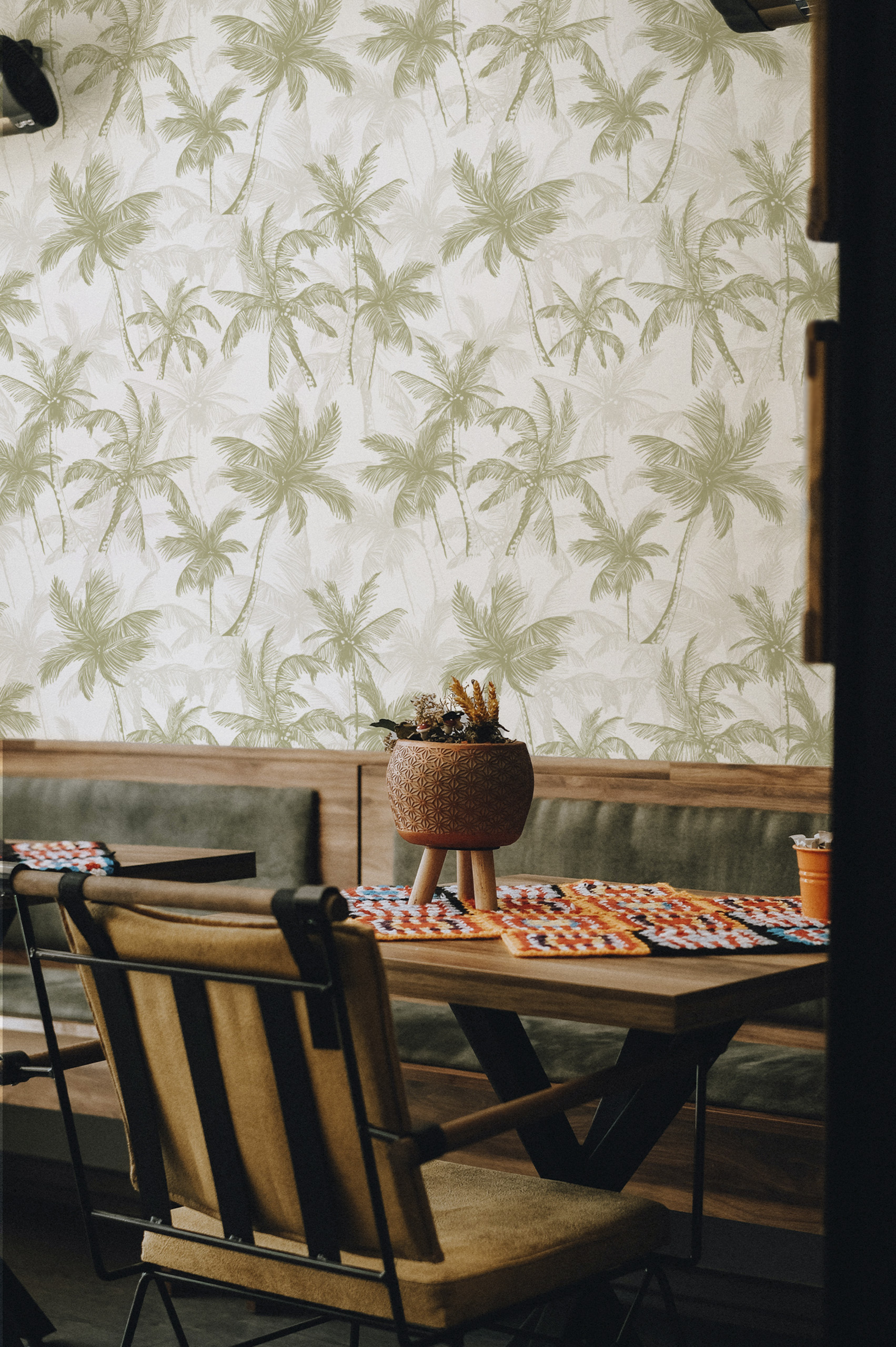 N274-1 N274 Khaki coconut tree wallpaper