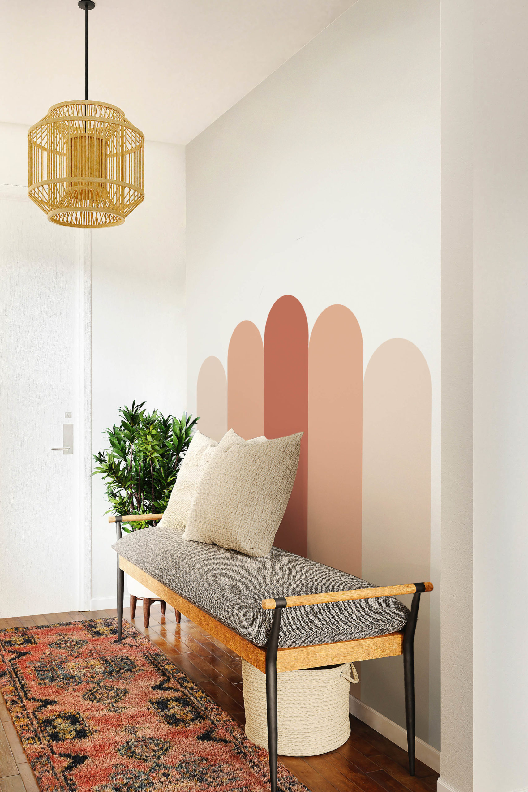 Wallpaper N282 Terracotta Living Room Headboard Wallpaper N282 Terracotta Living Room Headboard