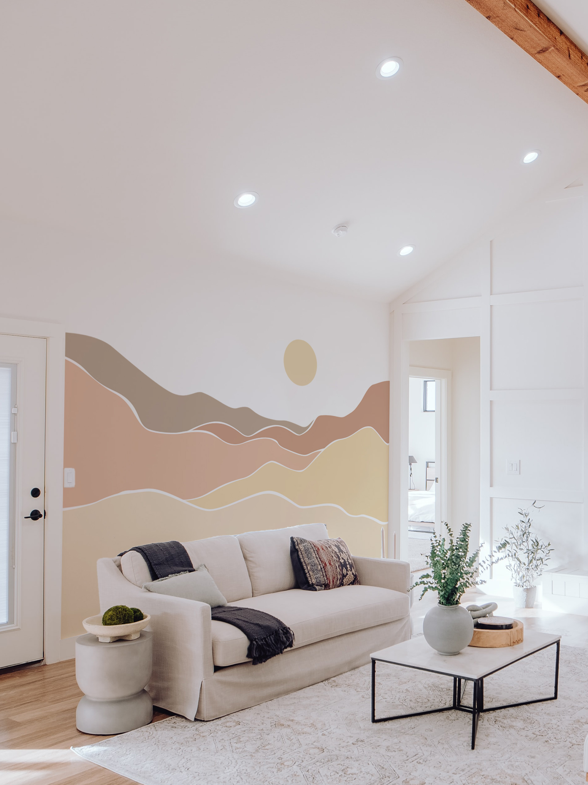 Living Room Wallpaper Sepia Twilight Nature Sun