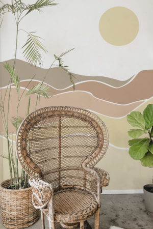 Living Room Wallpaper Sepia Twilight Nature Sun