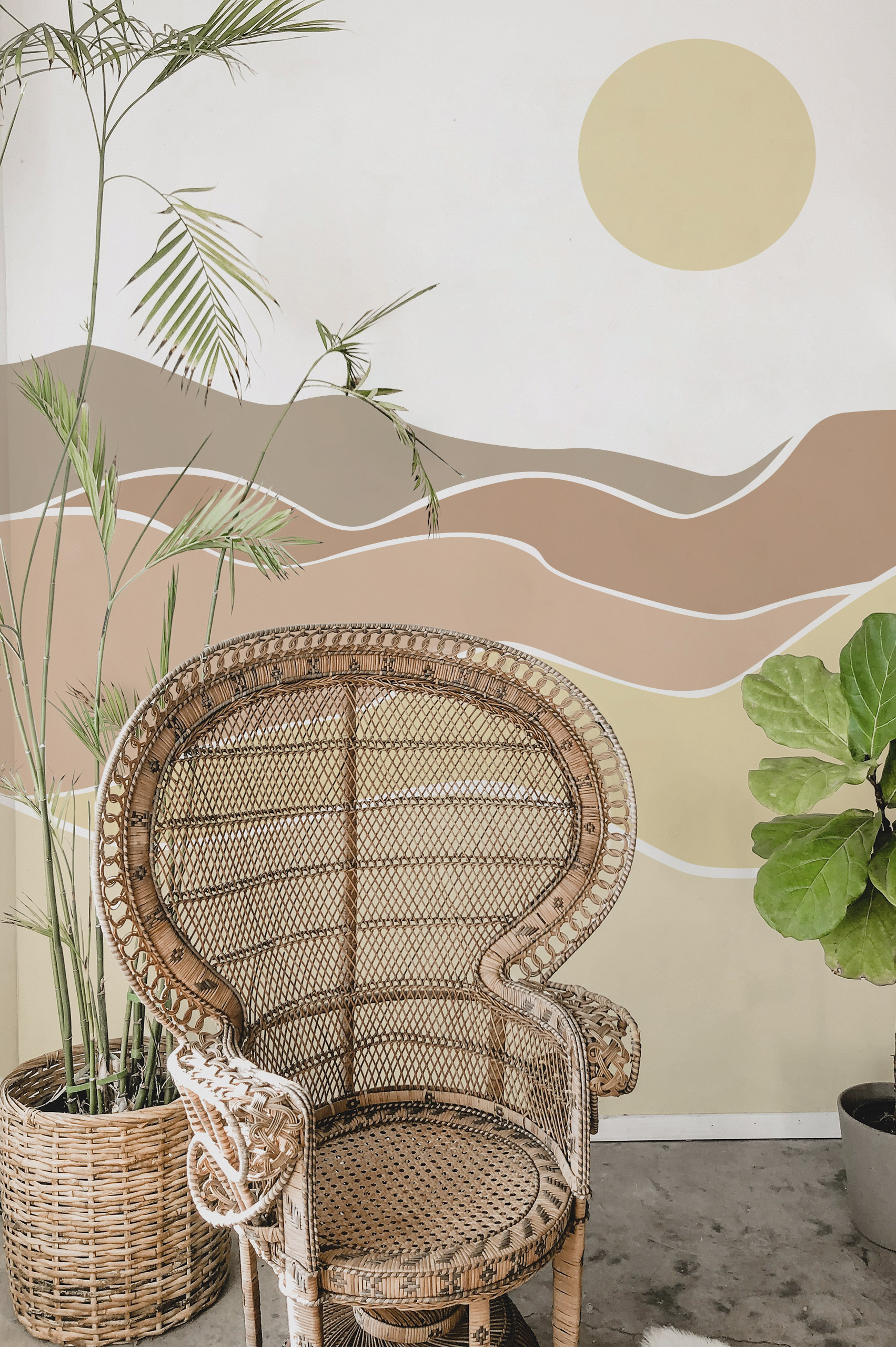 Living Room Wallpaper Sepia Twilight Nature Sun