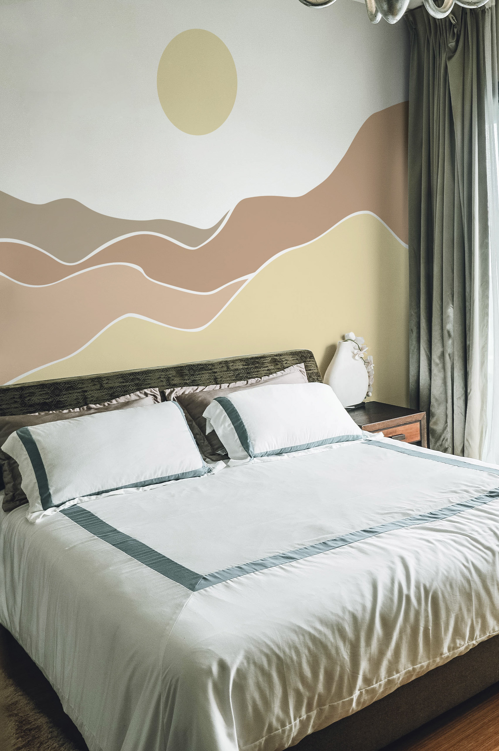 Bedroom Wallpaper Sepia Crepuscule Nature Sun