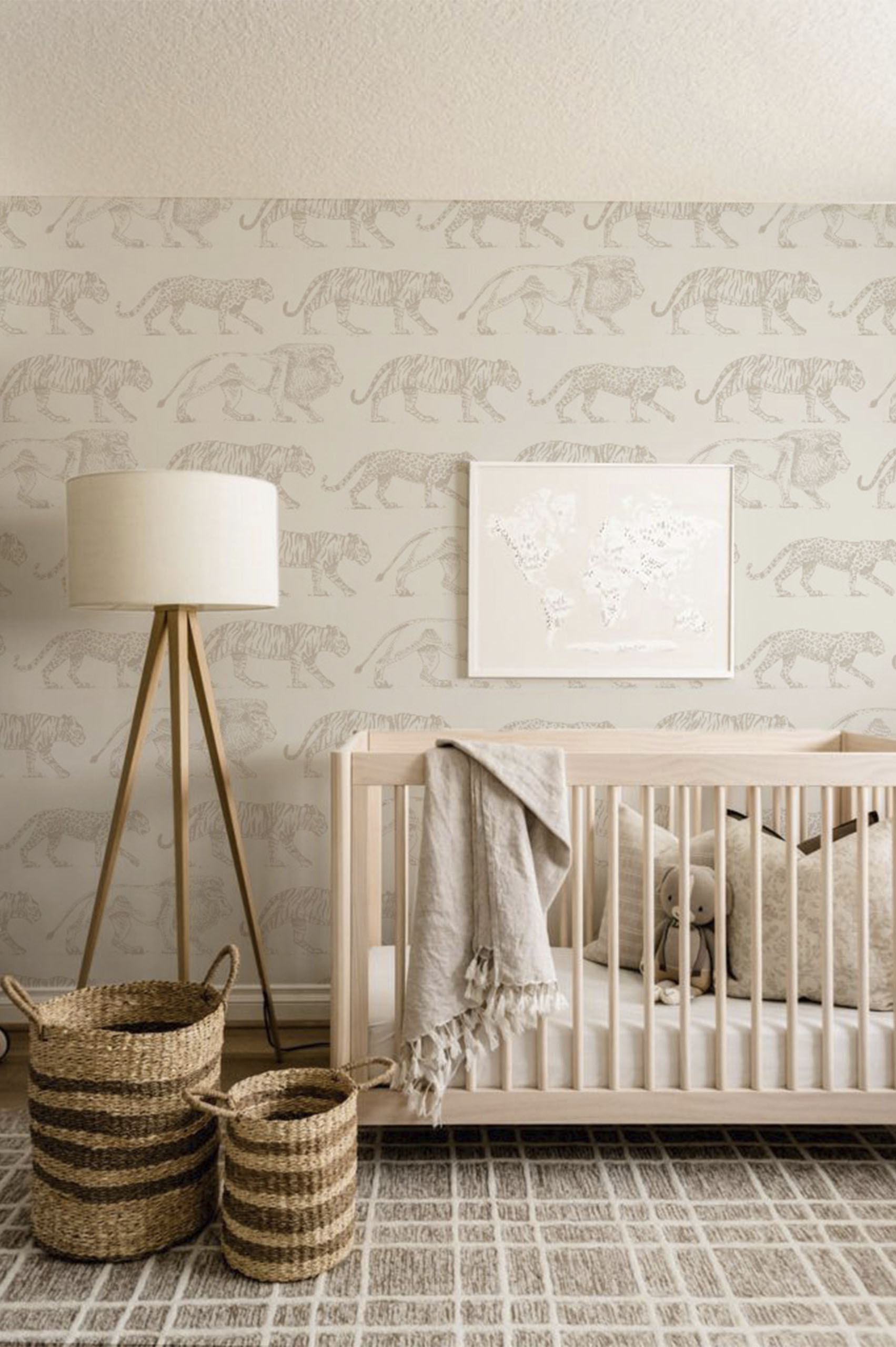 papel pintado n318 rey de los leones de la sabana beige habitación infantil