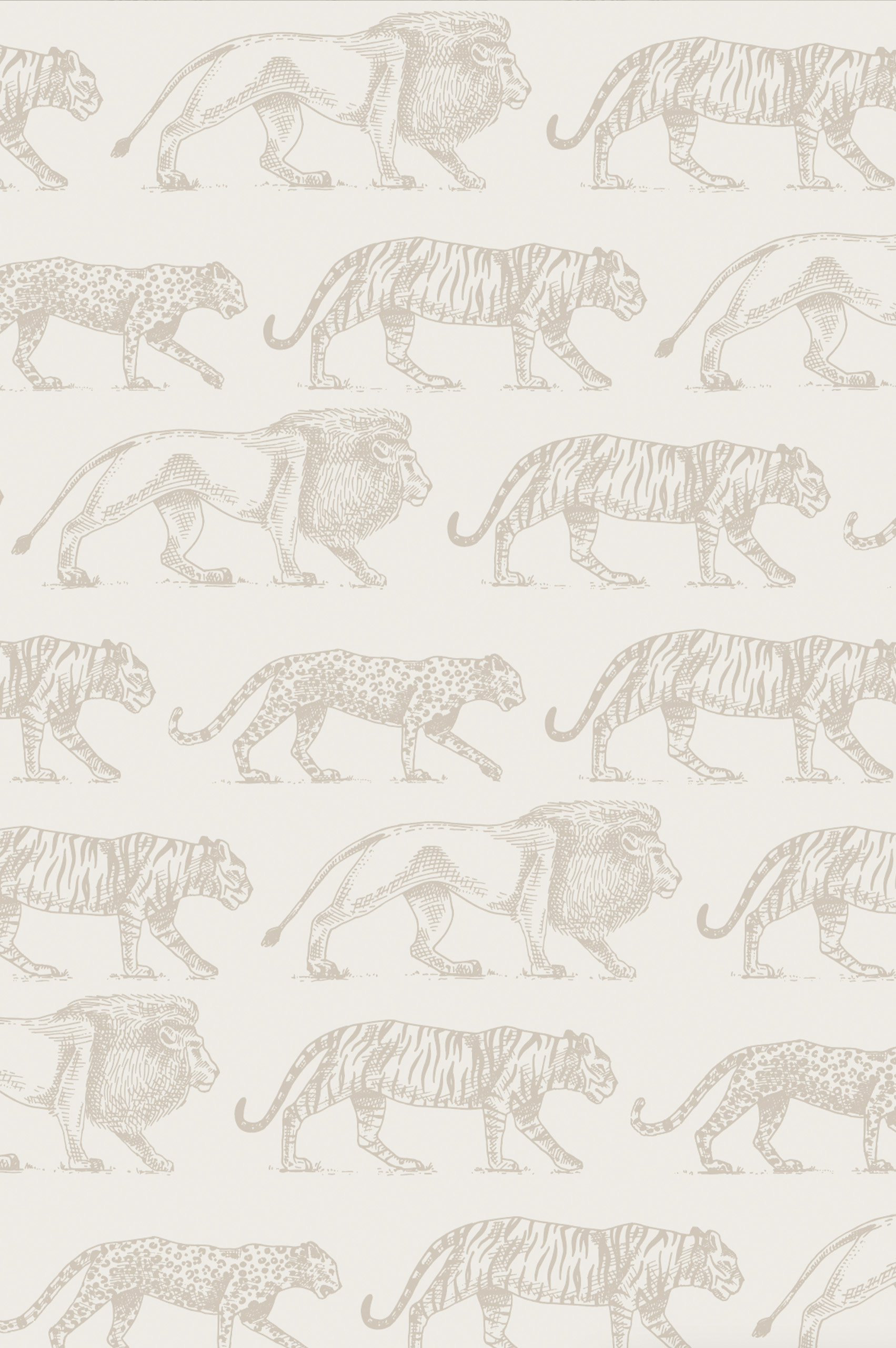 papier peint n318 roi de la savane lions beige motif