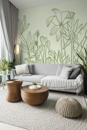 wallpaper n323 panoramic green nature flora living room