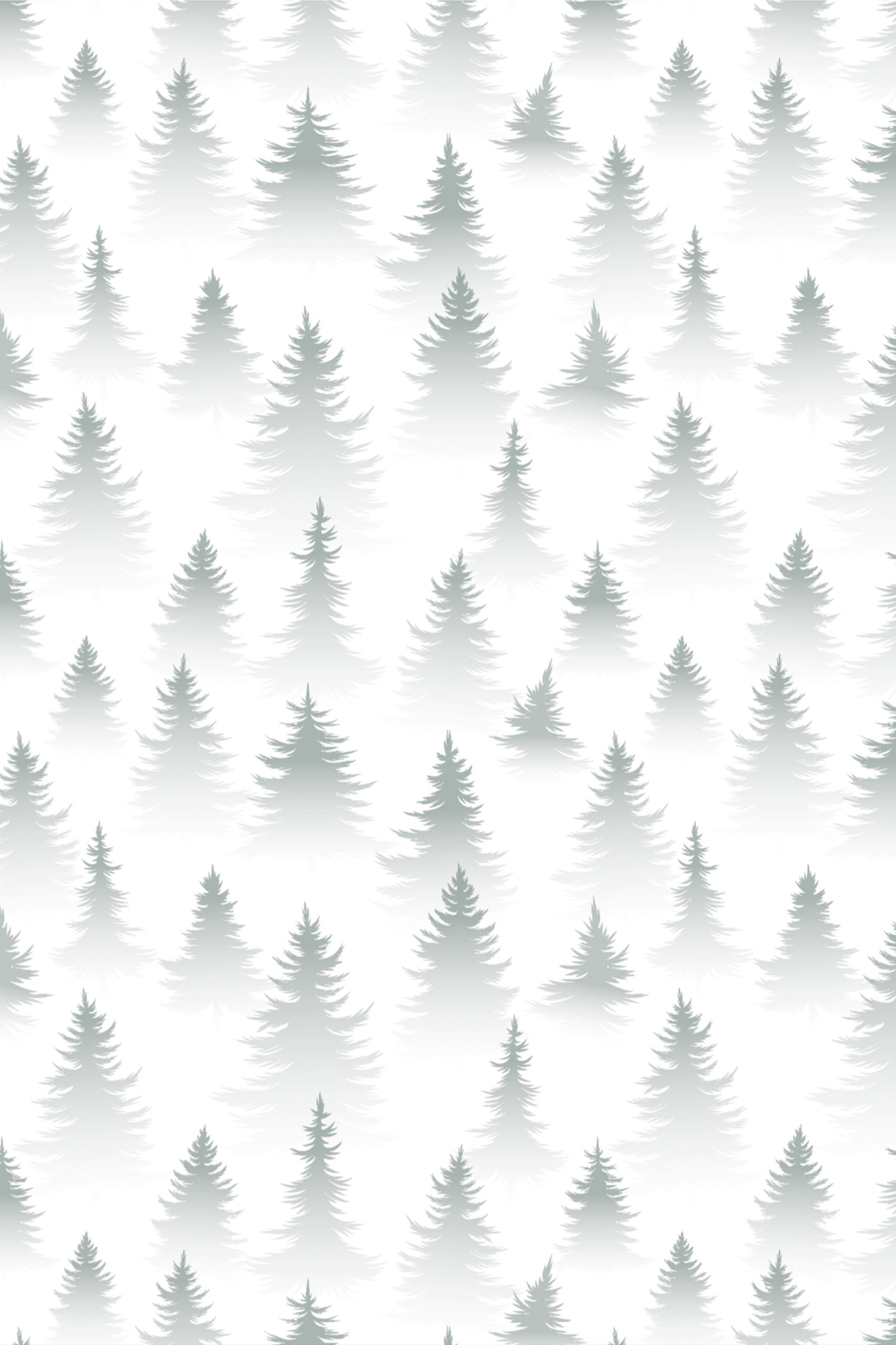 papier peint n325 sapins dans la brume gris motif
