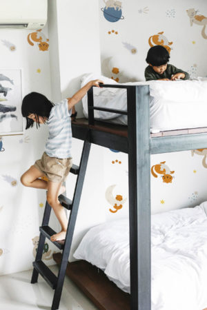 papier peint n334 chat cosmos chambre enfant garçon