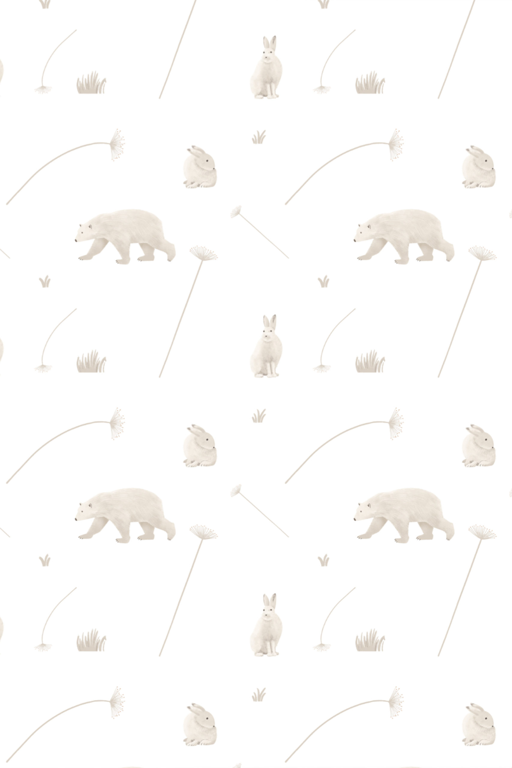 Beige Polar Bear Pattern N330 Wallpaper Beige Polar Bear Pattern N330 Wallpaper