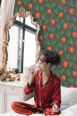 Green and Red Fire Languages N333 Bedroom Fire Wallpaper