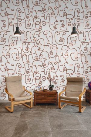 papel pintado n347 boundless faces terracota salon