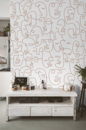 papier peint n347 visages sans bornes beige salon
