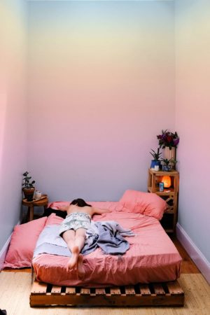 papel pintado n335 degradado multicolor habitación de mujer