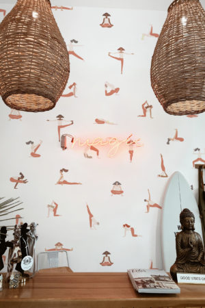 Wallpaper N336 Yoga Posture Terracotta Public Space Buddha