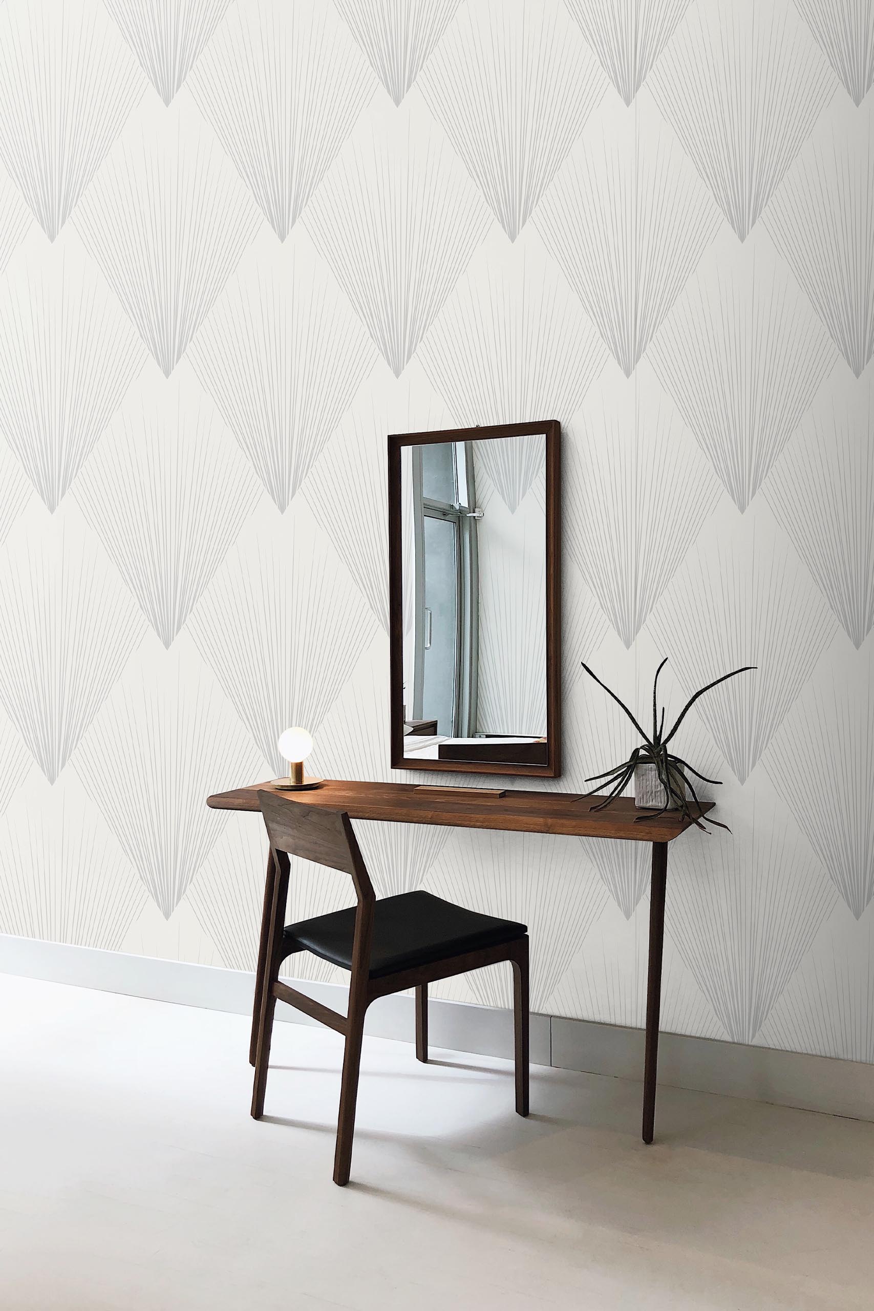 N338 Geometric Sunshine Grey Living Room Wallpaper