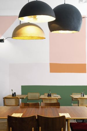 N342 Panoramic Wallpaper Colorful Blocks Public Space