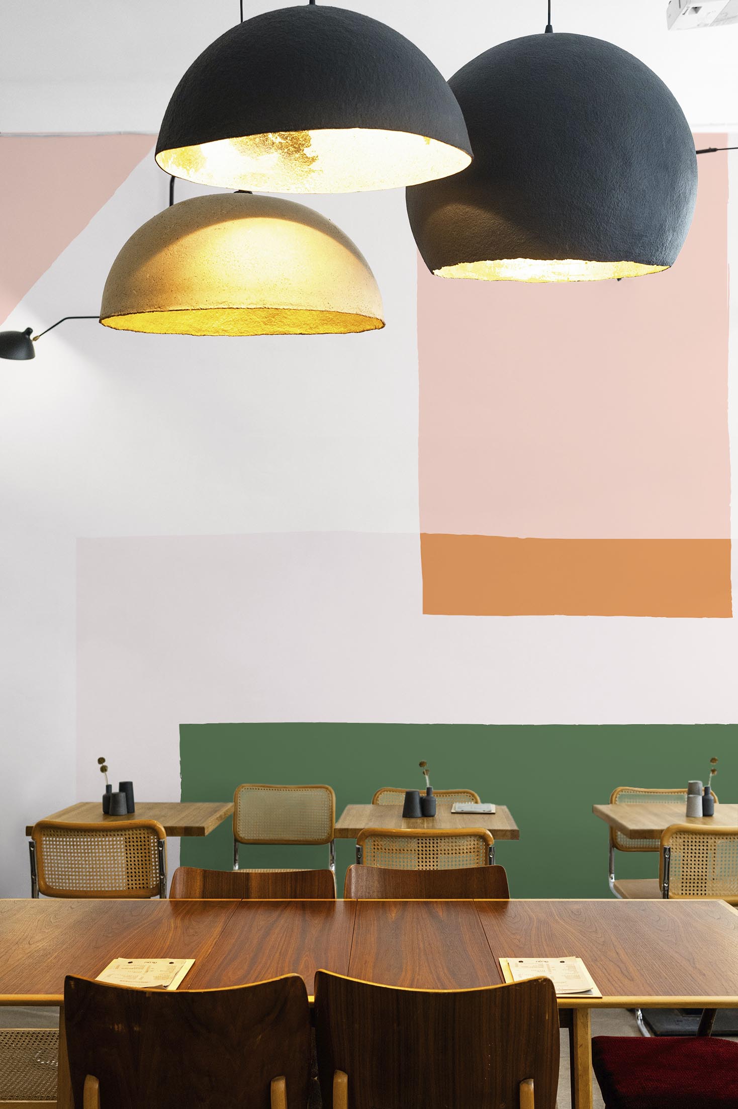 N342 Panoramic Wallpaper Colorful Blocks Public Space