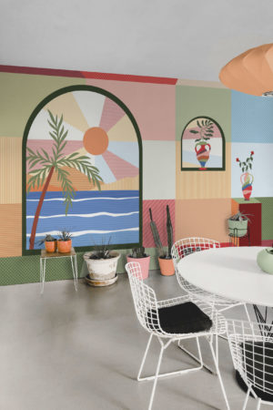 Wallpaper N344 Panoramic Sun Summer Multicolor Public Space
