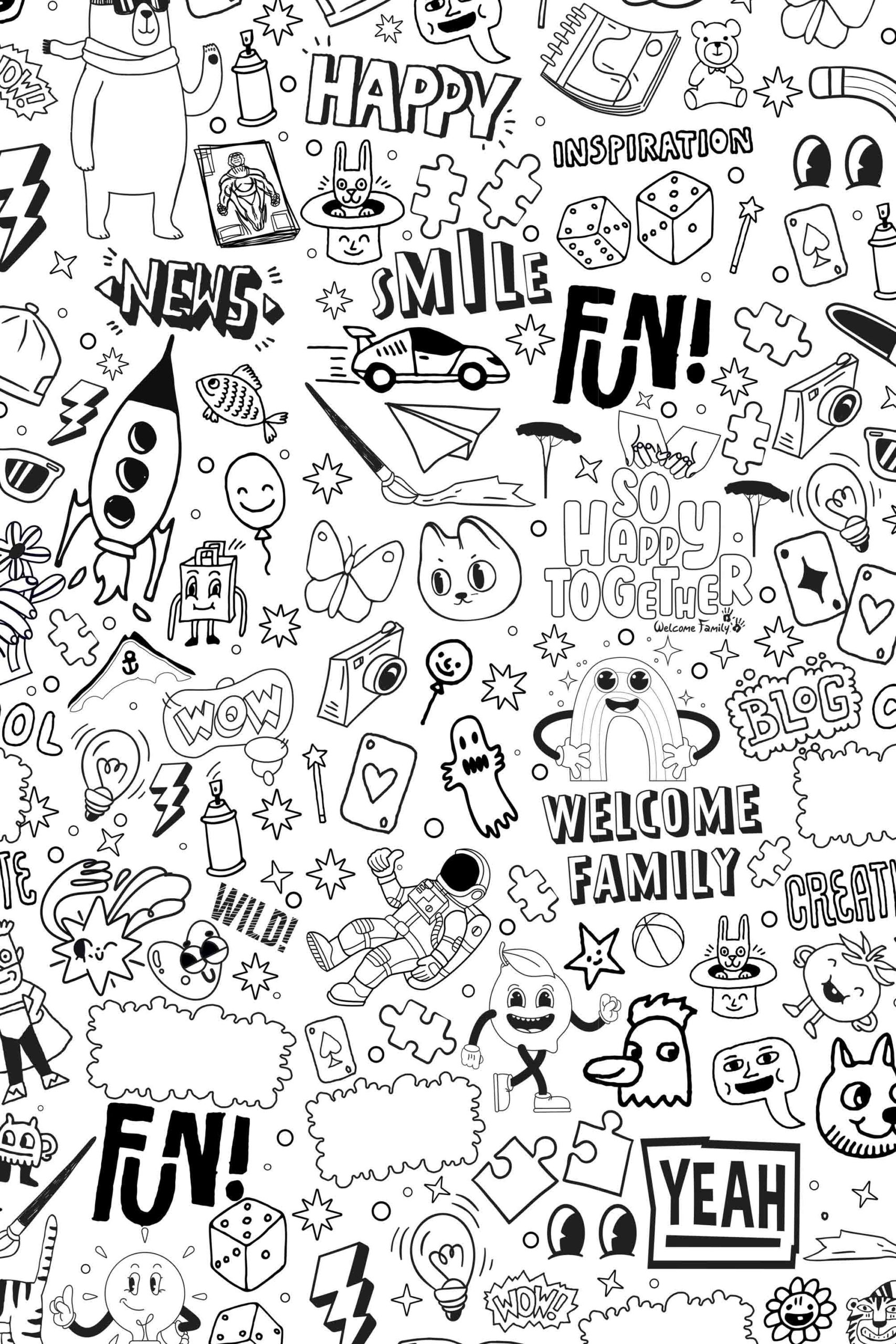 papel pintado n345 para colorear en blanco y negro