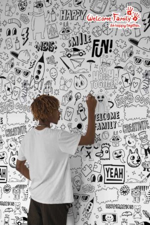 papel pintado n345 para colorear en blanco y negro salon