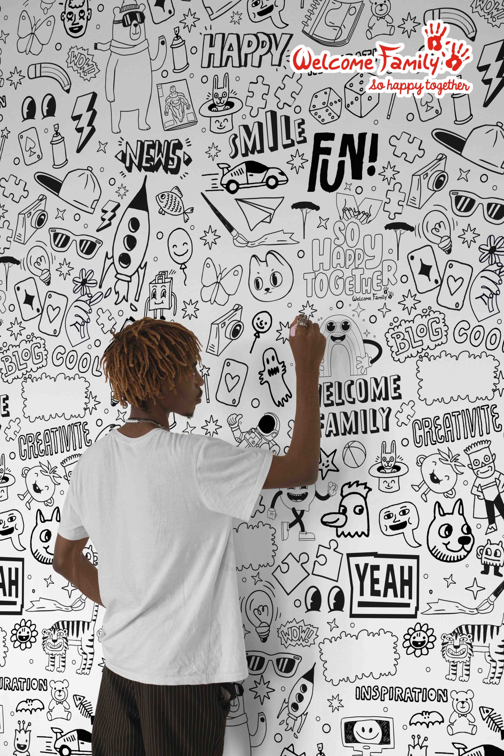 papel pintado n345 para colorear en blanco y negro salon