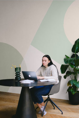 papier peint n349 formes asymétriques colorées terracotta