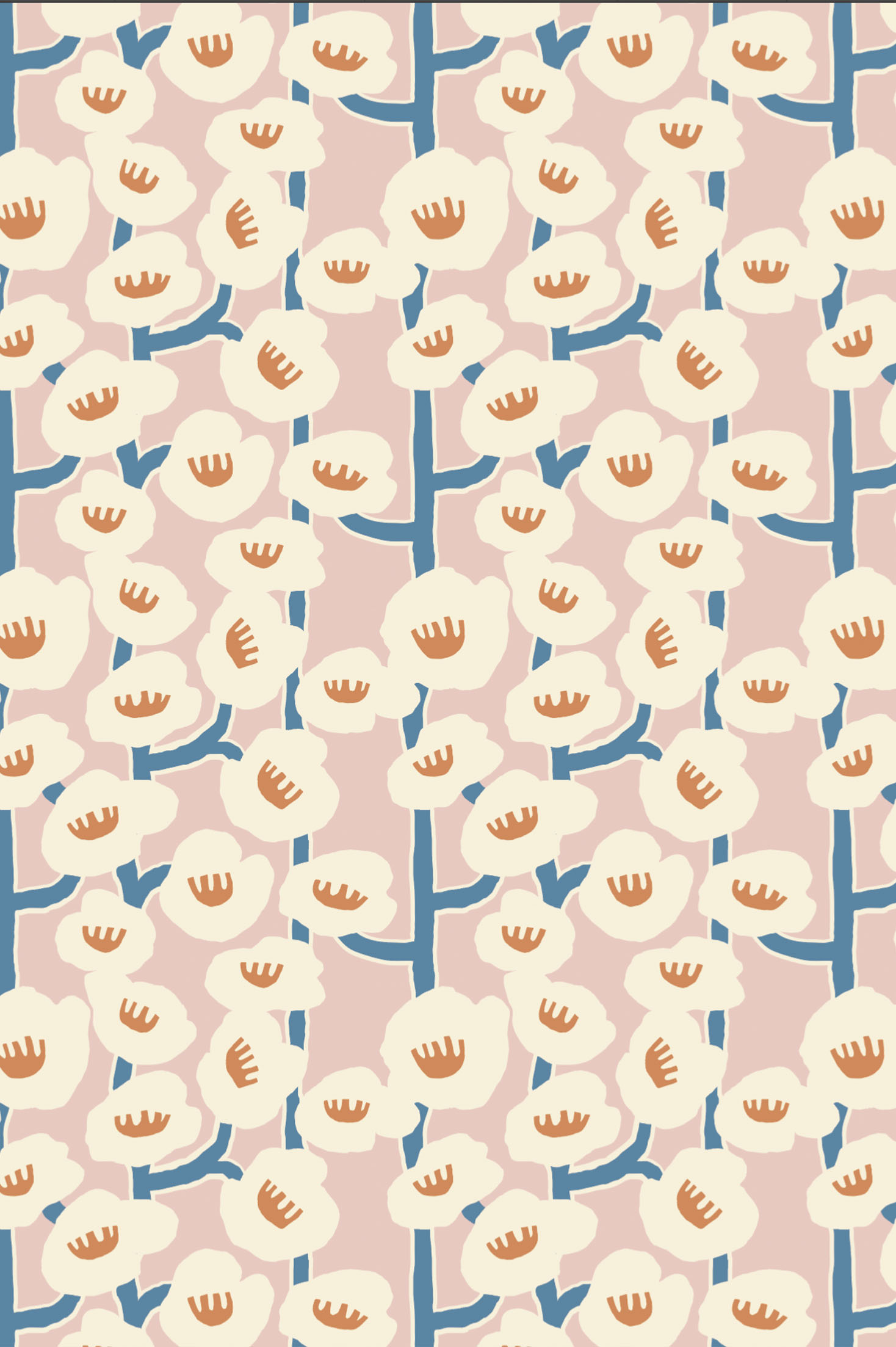 motif papier peint fleuri et colorer ambiance estivale rose