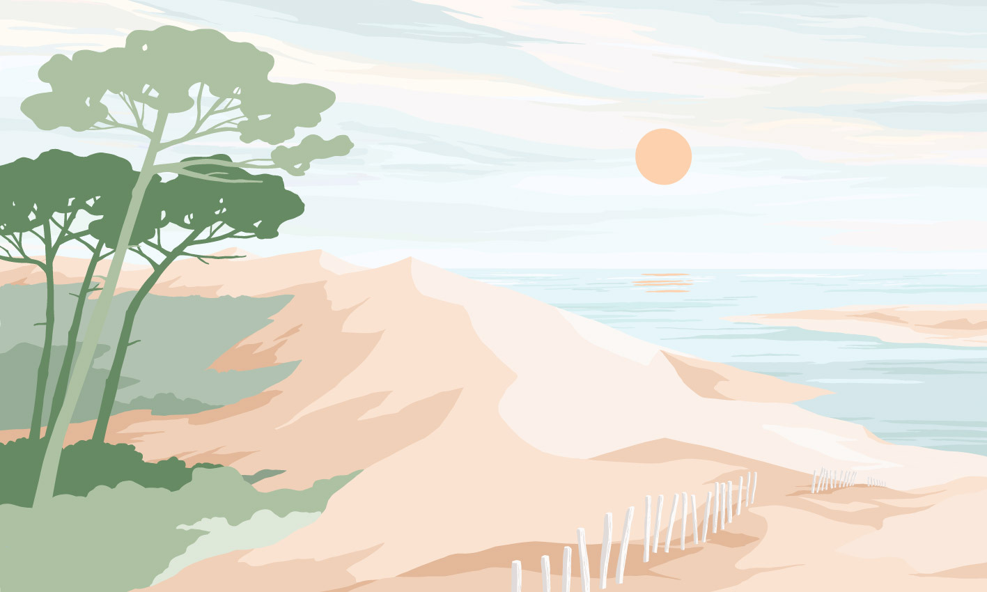 wallpaper Dune du Pilat green pattern