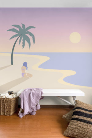 Orange Public Space Panoramic Sea Beach Wallpaper