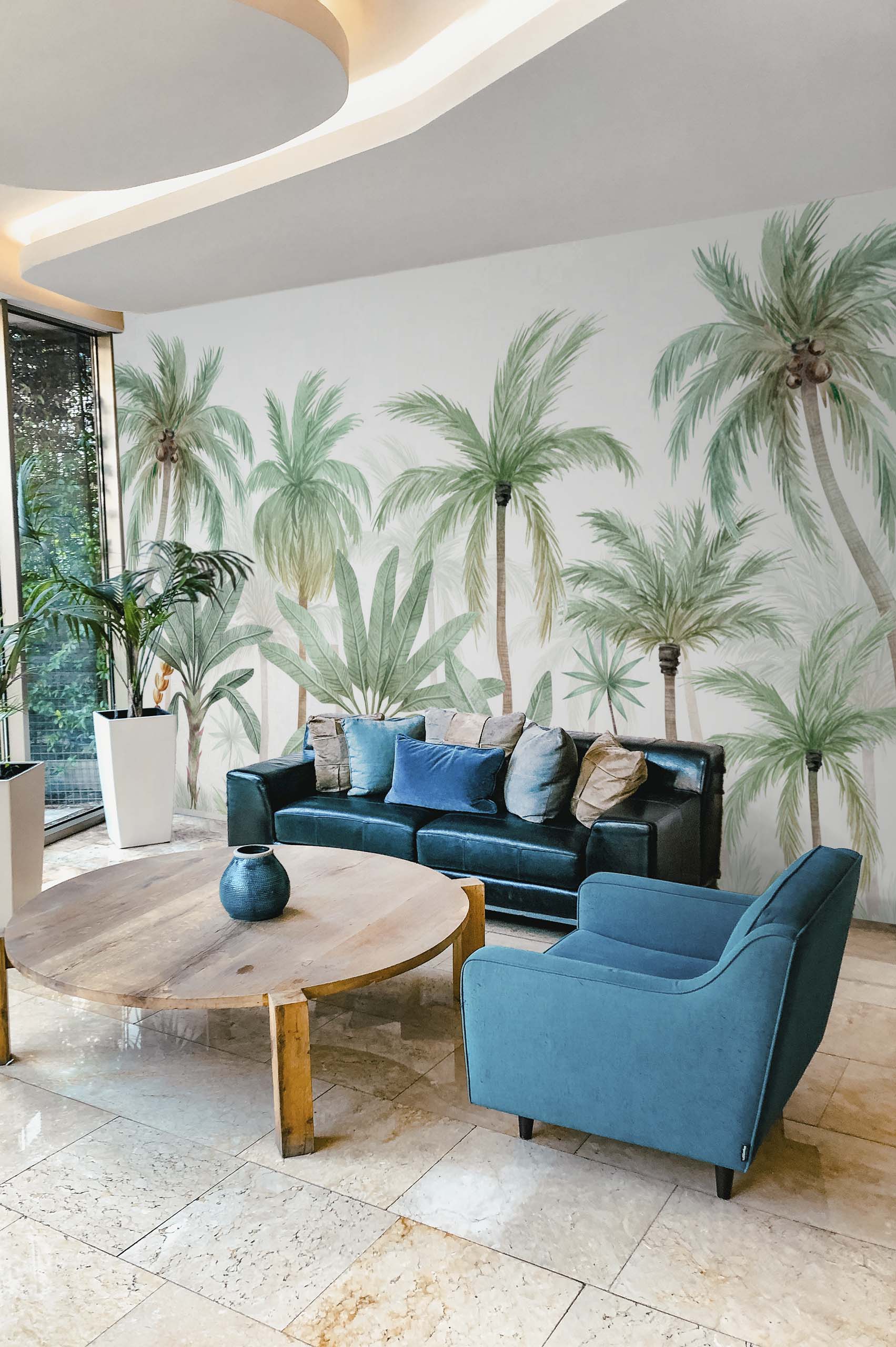 Wild Palm Living Room Wallpaper N352
