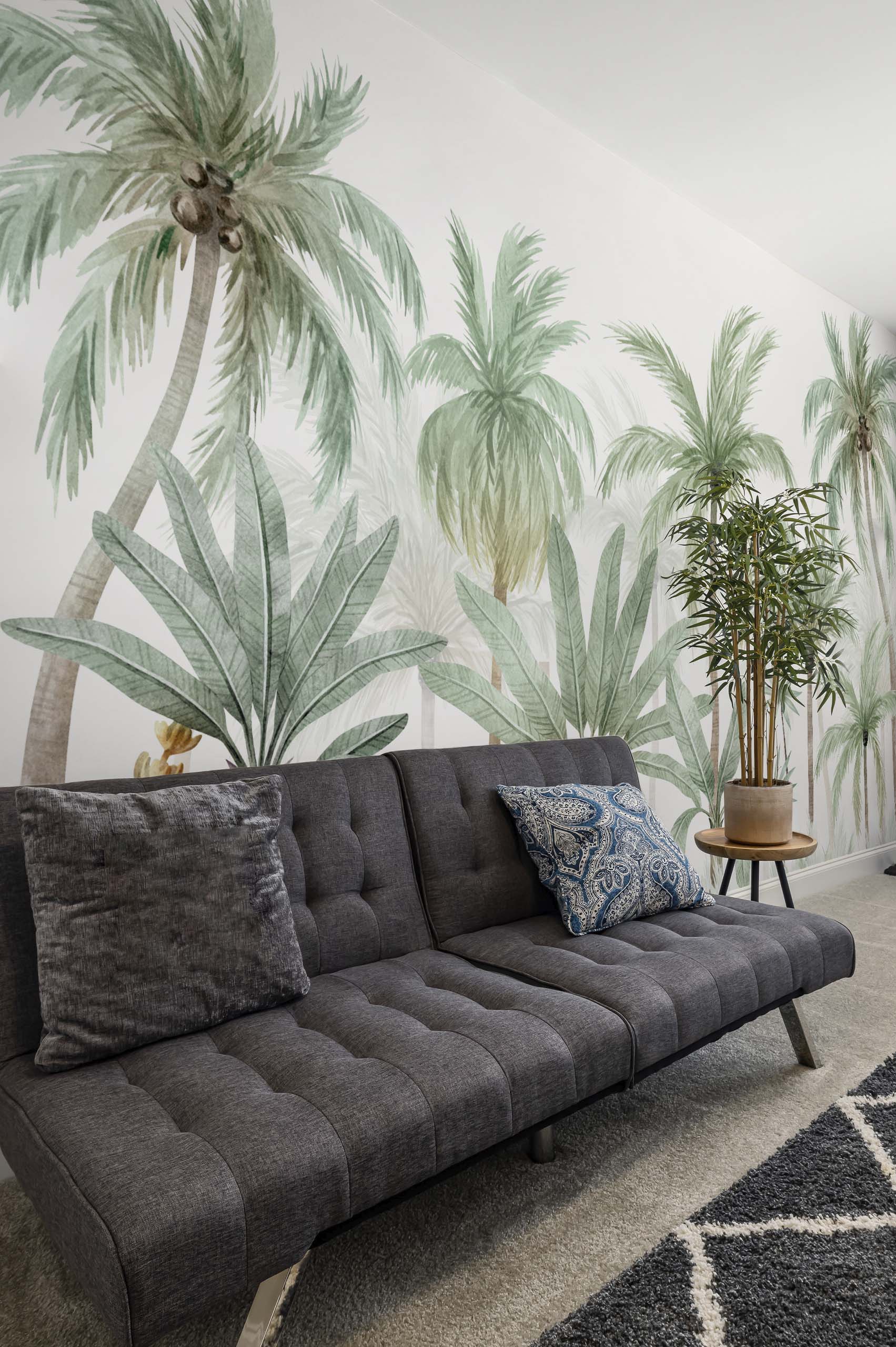 Wild Palm Living Room Wallpaper N352