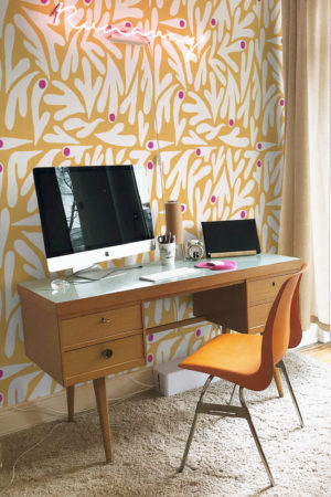 Orange Desk Panoramic Flower Matisse Wallpaper