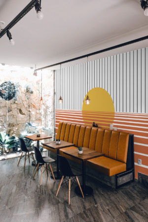 Orange Public Space Sunset Wallpaper Futuristic Panoramic Landscape