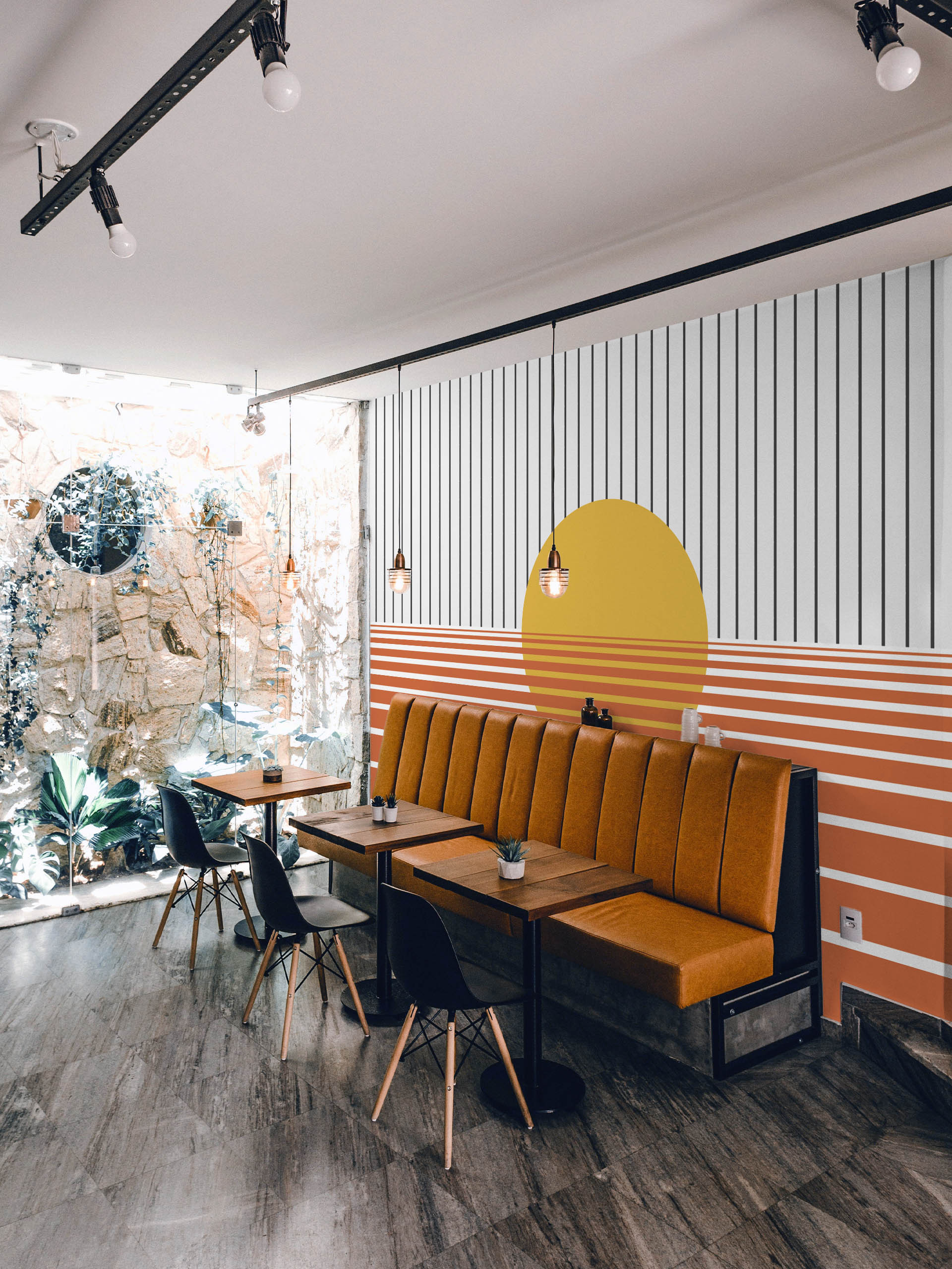 N357-Orange Public Spaces Orange Public Space Sunset Wallpaper Futuristic Panoramic Landscape