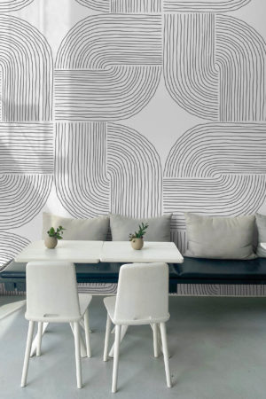 espace public papier peint noir ligne boheme panoramique