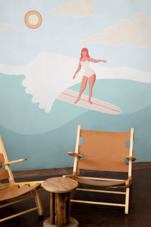 Living Room Wallpaper Panoramic Surf Exotic Wave