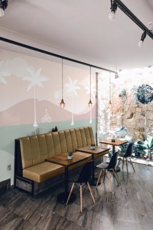 beige public space wallpaper adhesive tropical escape coconut palm panoramic