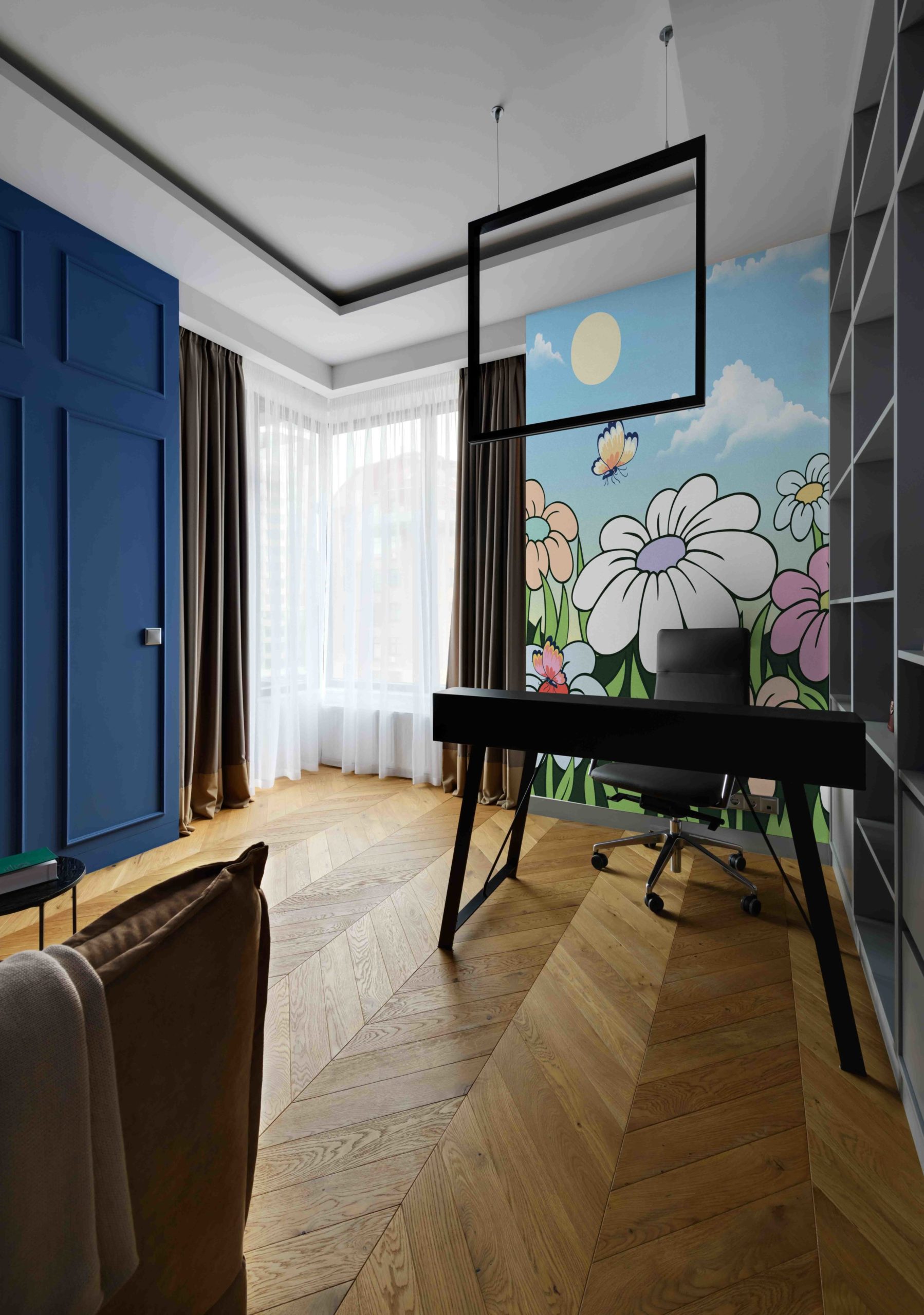 office multicolor wallpaper floral modern panoramic landscape paradise